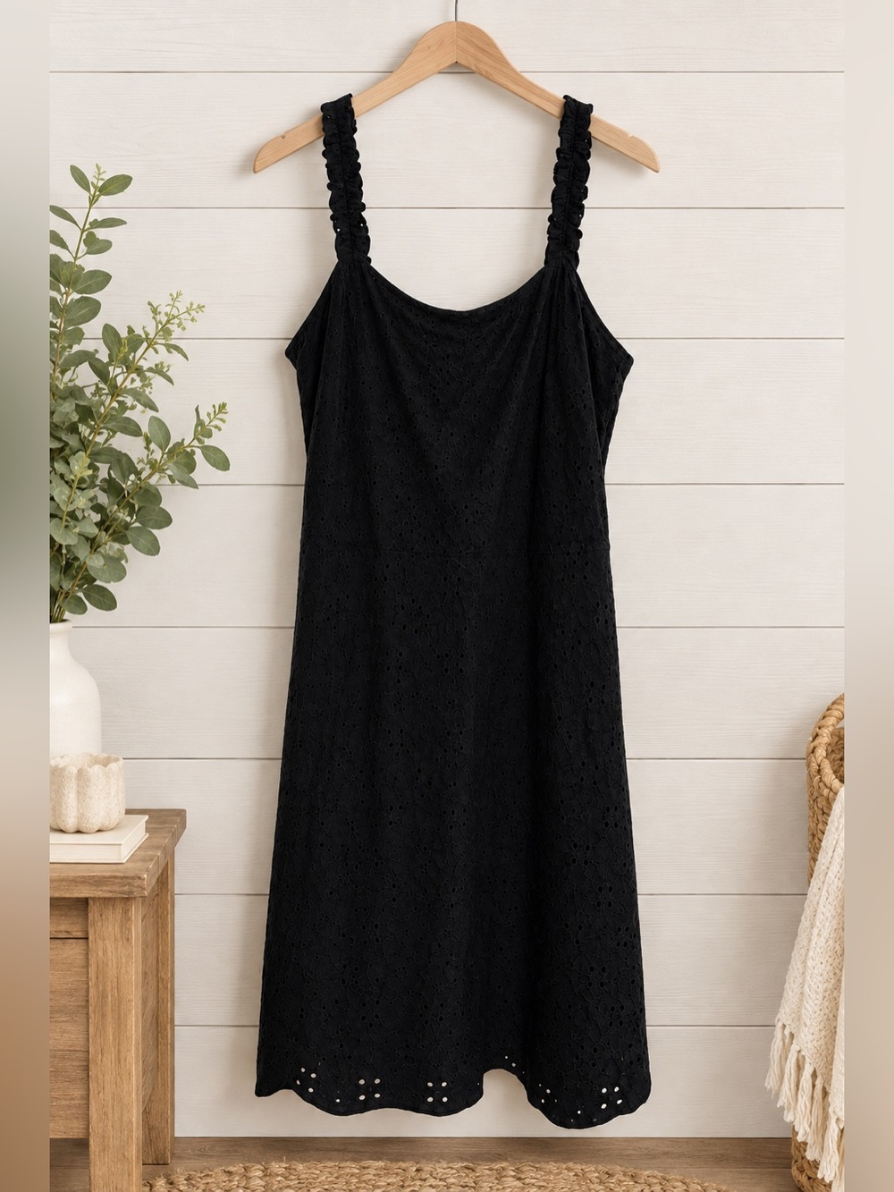 Hollister Black Dress with Ruffle Straps